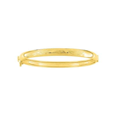 Bracelet Jonc ciselé 6mm en or jaune