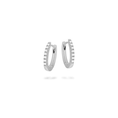 Veron Roques hoop earrings, white gold and diamonds