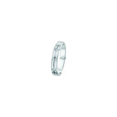 Alliance en or blanc et diamant