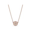 Collier Pandora Timeless cercle vintage en métal doré rose et oxyde de zirconium, 45cm