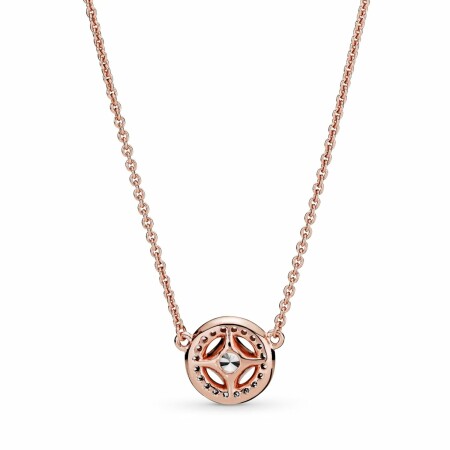 Collier Pandora Timeless cercle vintage en métal doré rose et oxyde de zirconium, 45cm