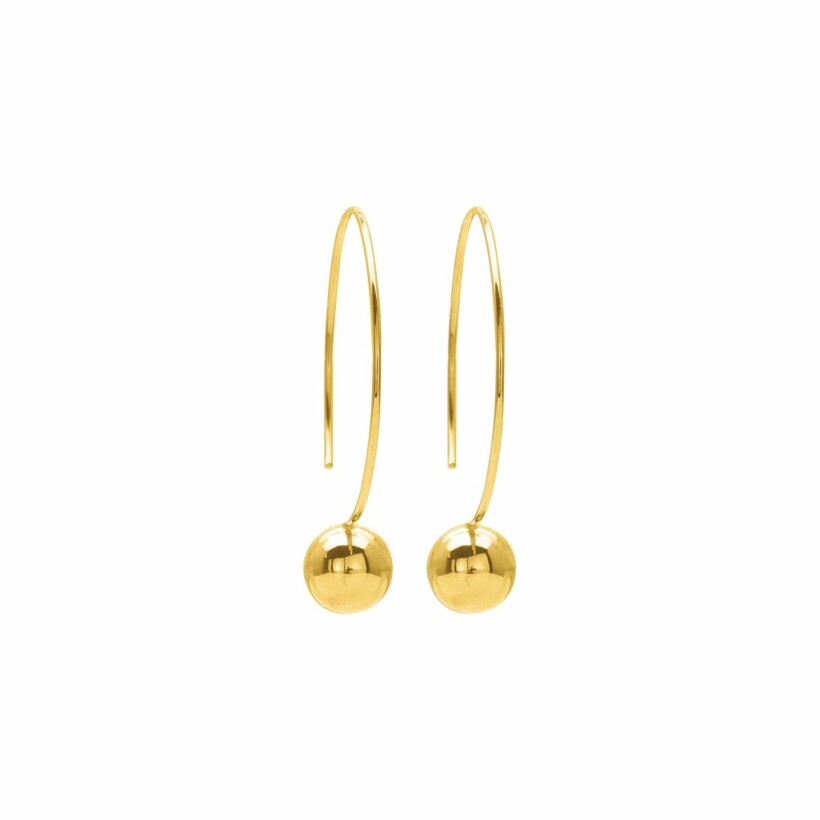 Boucles d'oreilles pendantes traversantes en or jaune