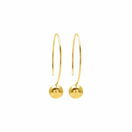 Boucles d'oreilles pendantes traversantes en or jaune