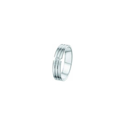 Alliance en or blanc et diamant