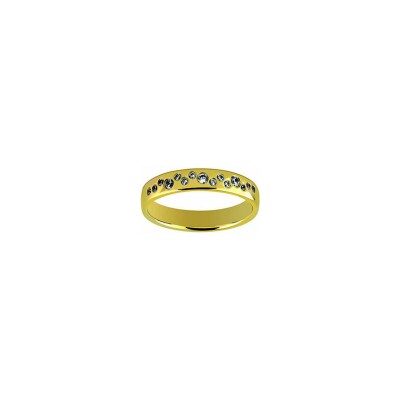 Alliance en or jaune et diamant