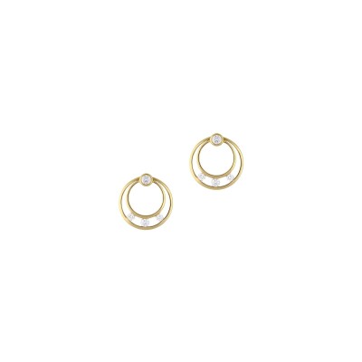 Veron Roques Espace earrings, yellow gold and diamonds