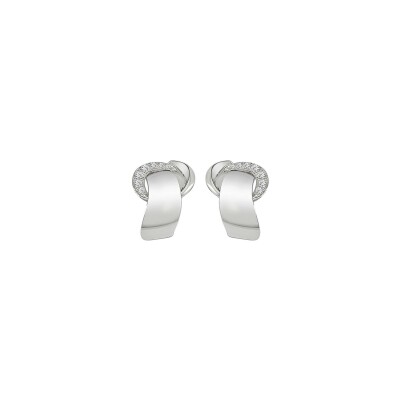 Veron Roques Ruban earrings, white gold and diamonds