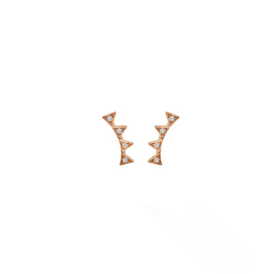 Boucles d'oreilles Veron Roques en or rose et diamants