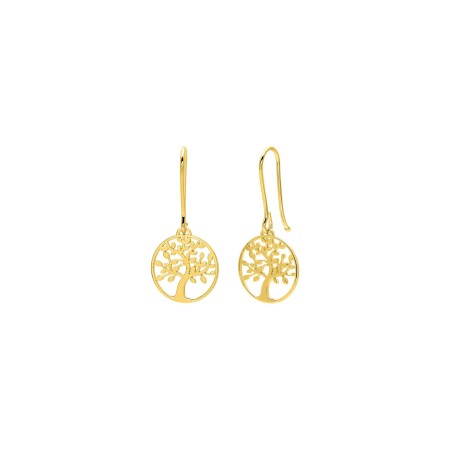 Boucles d'oreilles arbre de vie en or jaune