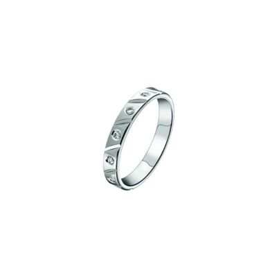 Alliance en or blanc et diamant