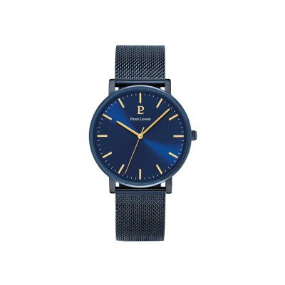 Coffret de montre Pierre Lannier Essential et bracelet en cuir bleu 388C466