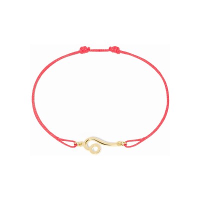 Bracelet sur cordon dinh van Les Signes Lion en or jaune