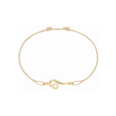 Bracelet sur cordon dinh van Les Signes Lion en or jaune