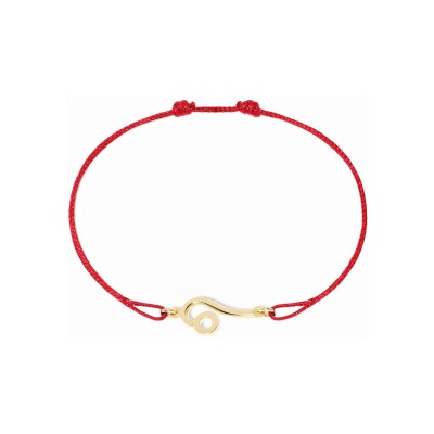 Bracelet sur cordon dinh van Les Signes Lion en or jaune