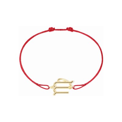 Bracelet sur cordon dinh van Les Signes Vierge en or jaune