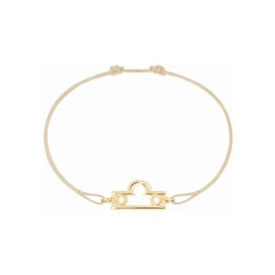 Bracelet sur cordon dinh van Les Signes Balance en or jaune