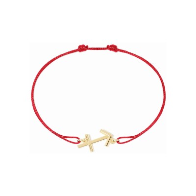 Bracelet sur cordon dinh van Les Signes Sagittaire en or jaune