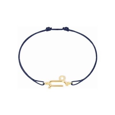 Bracelet sur cordon dinh van Les Signes Capricorne en or jaune