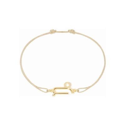 Bracelet sur cordon dinh van Les Signes Capricorne en or jaune