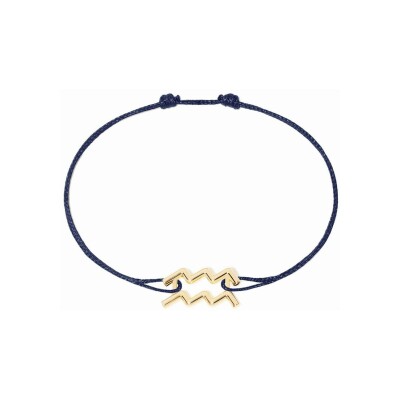 Bracelet sur cordon dinh van Les Signes Verseau en or jaune