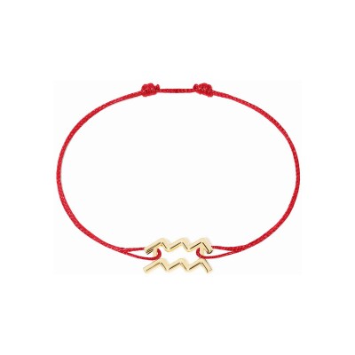 Bracelet sur cordon dinh van Les Signes Verseau en or jaune