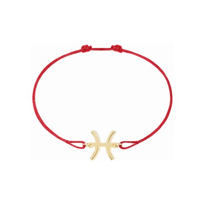 Bracelet sur cordon dinh van Les Signes Poisson en or jaune
