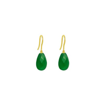 Boucles d'oreilles en or jaune et agate