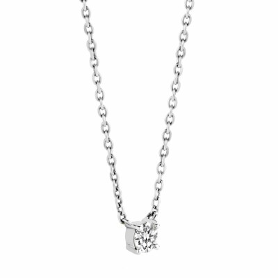 Collier Ti Sento en argent et zircon, serti griffe, 42cm