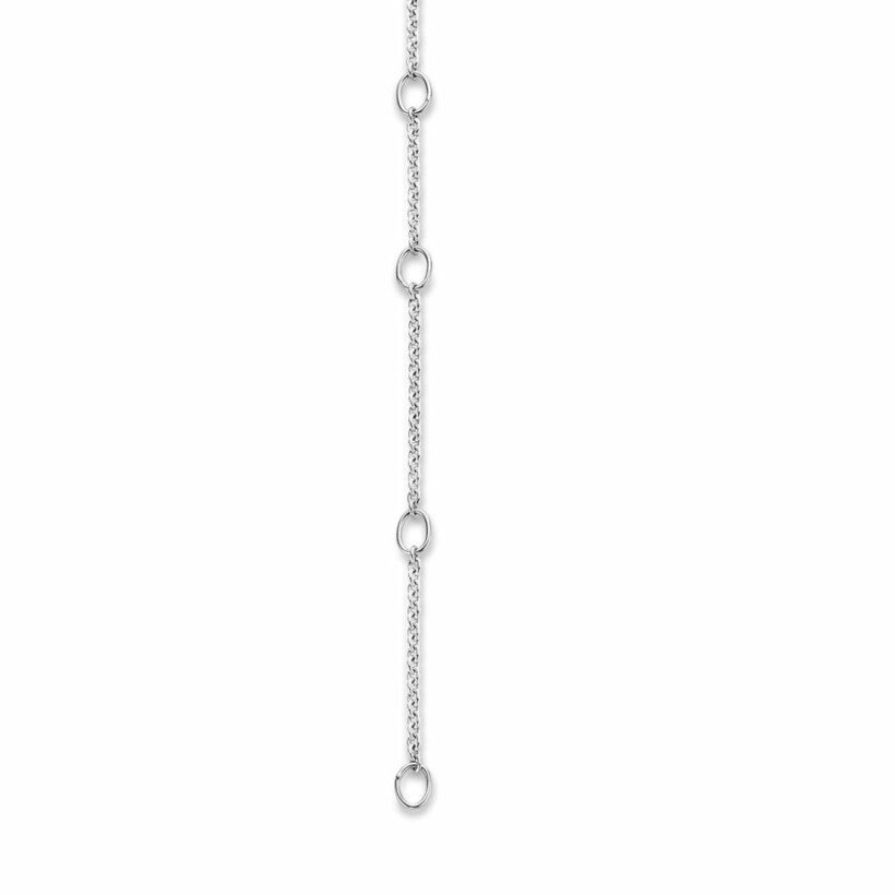 Collier Ti Sento en argent et zircon, serti griffe, 42cm