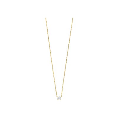 Collier Ti Sento en argent doré et oxyde de zirconium, taille 42cm
