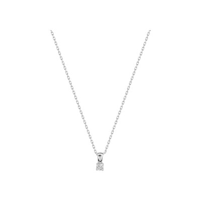 Collier en or blanc et diamant 0.04ct