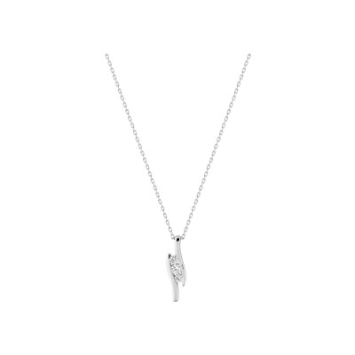 Collier en or blanc et oxyde de zirconium