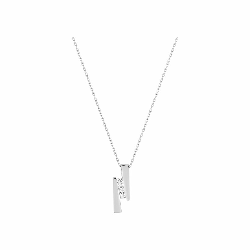 Collier en or blanc et oxyde de zirconium