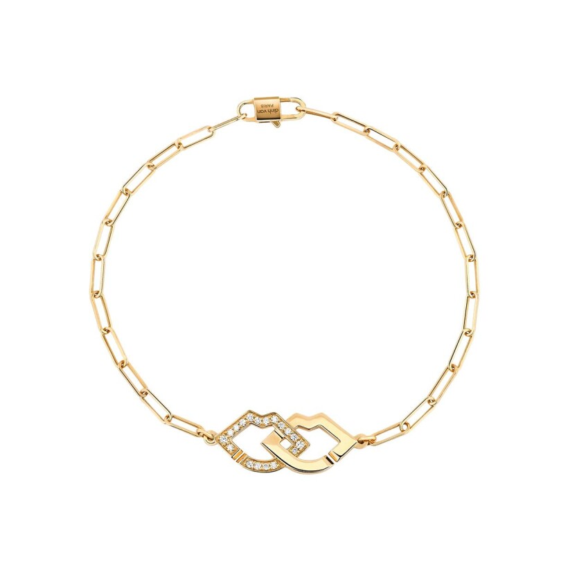 Bracelet dinh van 2 Lips en or jaune et diamants