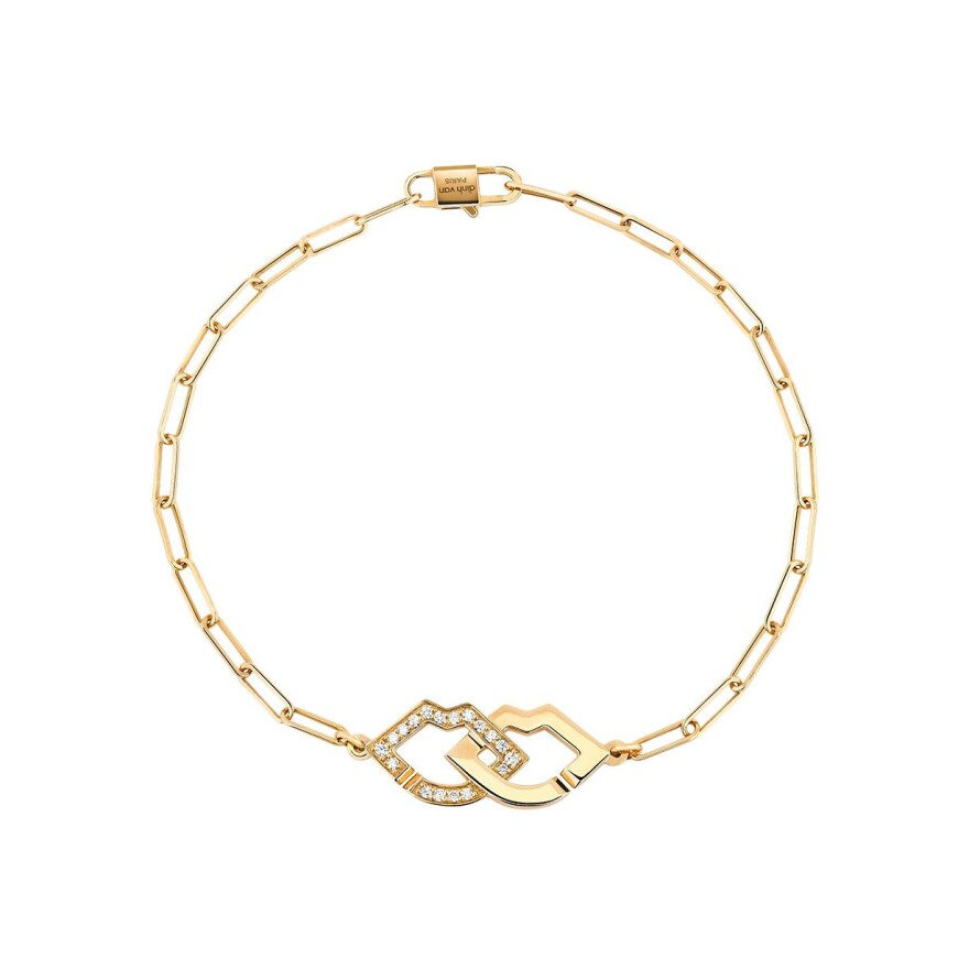 Bracelet dinh van 2 Lips en or jaune et diamants