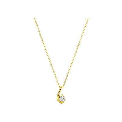 Collier en or jaune et oxyde de zirconium