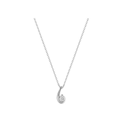 Collier en or blanc et oxyde de zirconium, taille 42cm