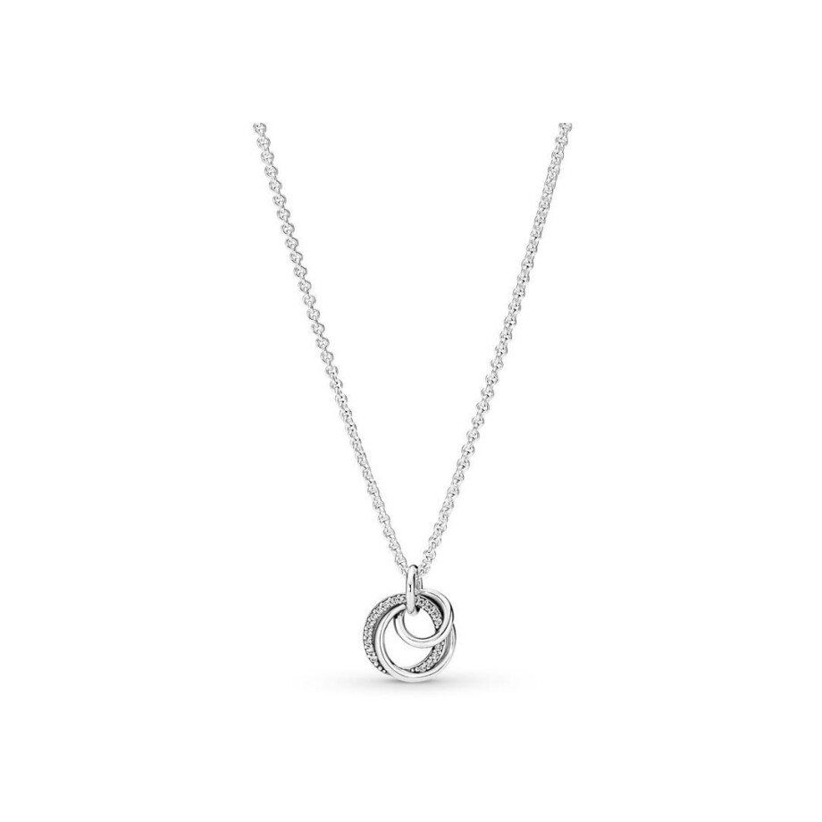 Collier Pandora Pendentif Cercles Ma Famille Pour Toujours en argent, 60cm