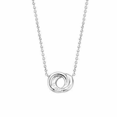 Collier Ti Sento en argent, 2 anneaux entrelacés, 42cm