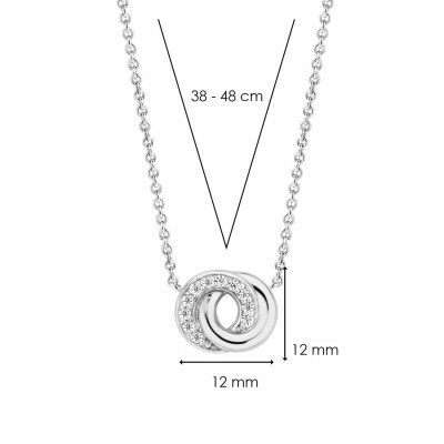 Collier Ti Sento en argent, 2 anneaux entrelacés, 42cm