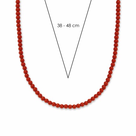 Collier Ti Sento en argent et pierre synthétique rouge, 42cm