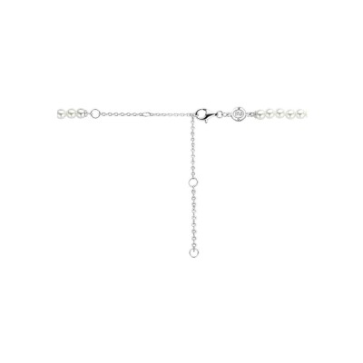 Collier Ti Sento en argent plaqué platine et perles