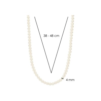 Collier Ti Sento en argent plaqué platine et perles