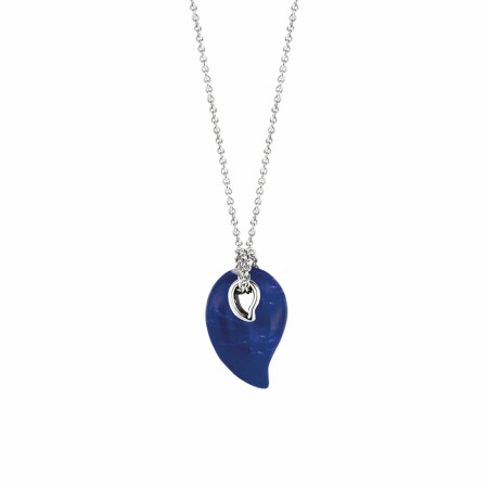 Collier Ti Sento en argent et pierre synthétique indigo, longueur 45cm