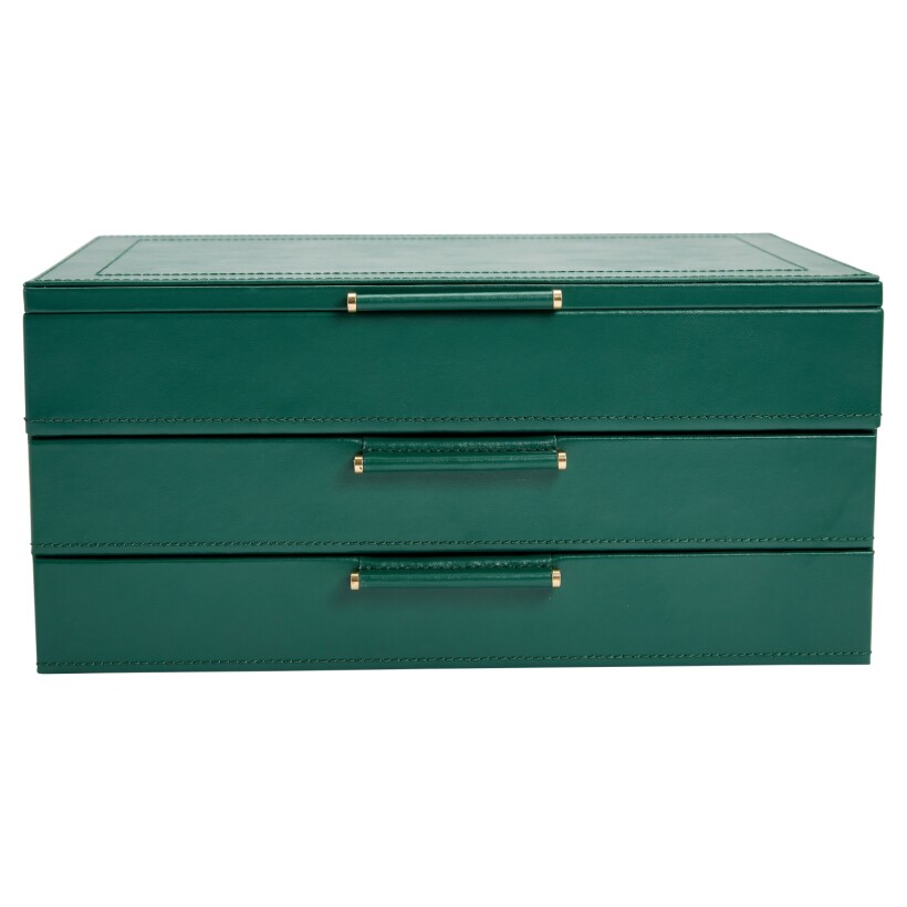 Wolf 1834 Sophia Jewelry Box, forest green leather