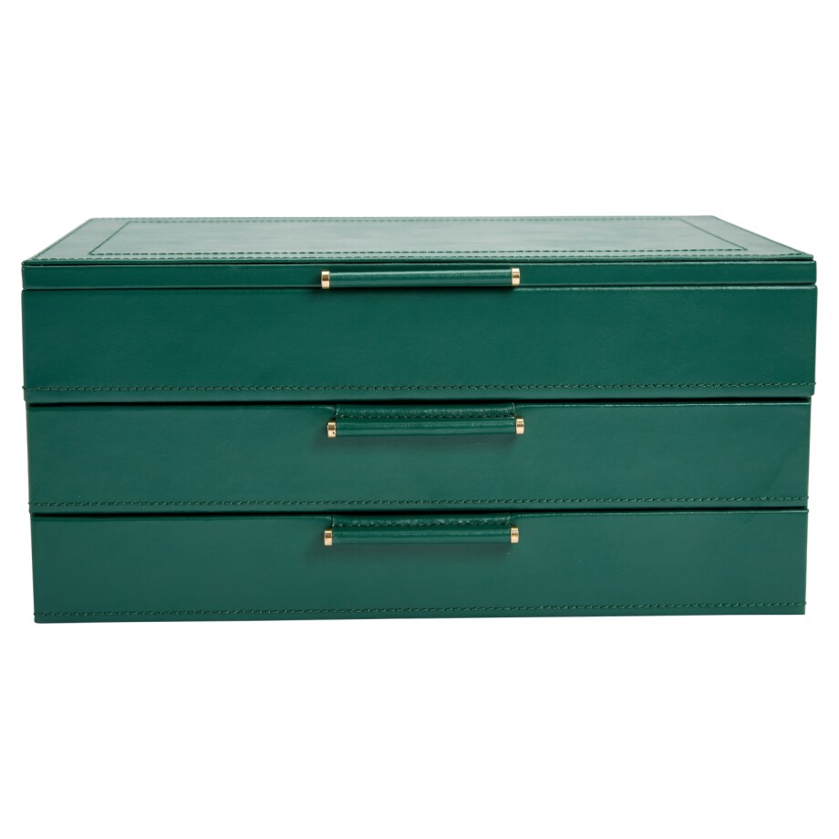 Wolf 1834 Sophia Jewelry Box, forest green leather
