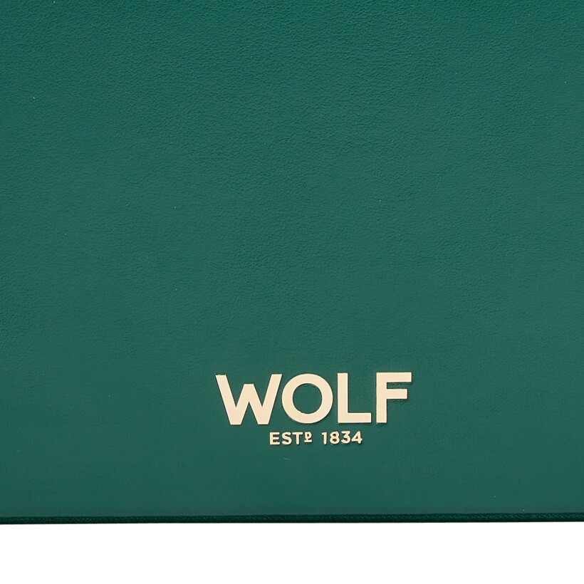 Boîte à bijoux Wolf 1834 Sophia en cuir vert forêt