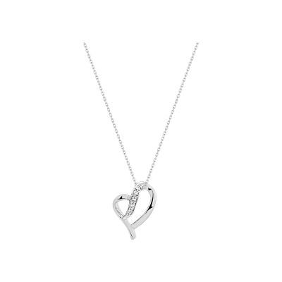 Collier en or blanc et diamant 0.03ct