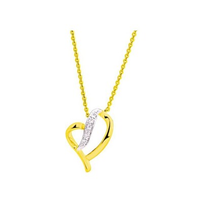 Collier en or jaune rhodié et diamant 0.03ct