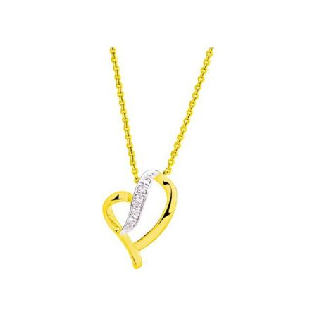 Collier en or jaune rhodié et diamant 0.03ct